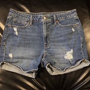 Old Navy Blue Distressed Jean Shorts